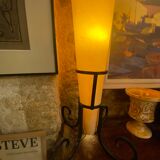Wrought iron and paper floor lamp