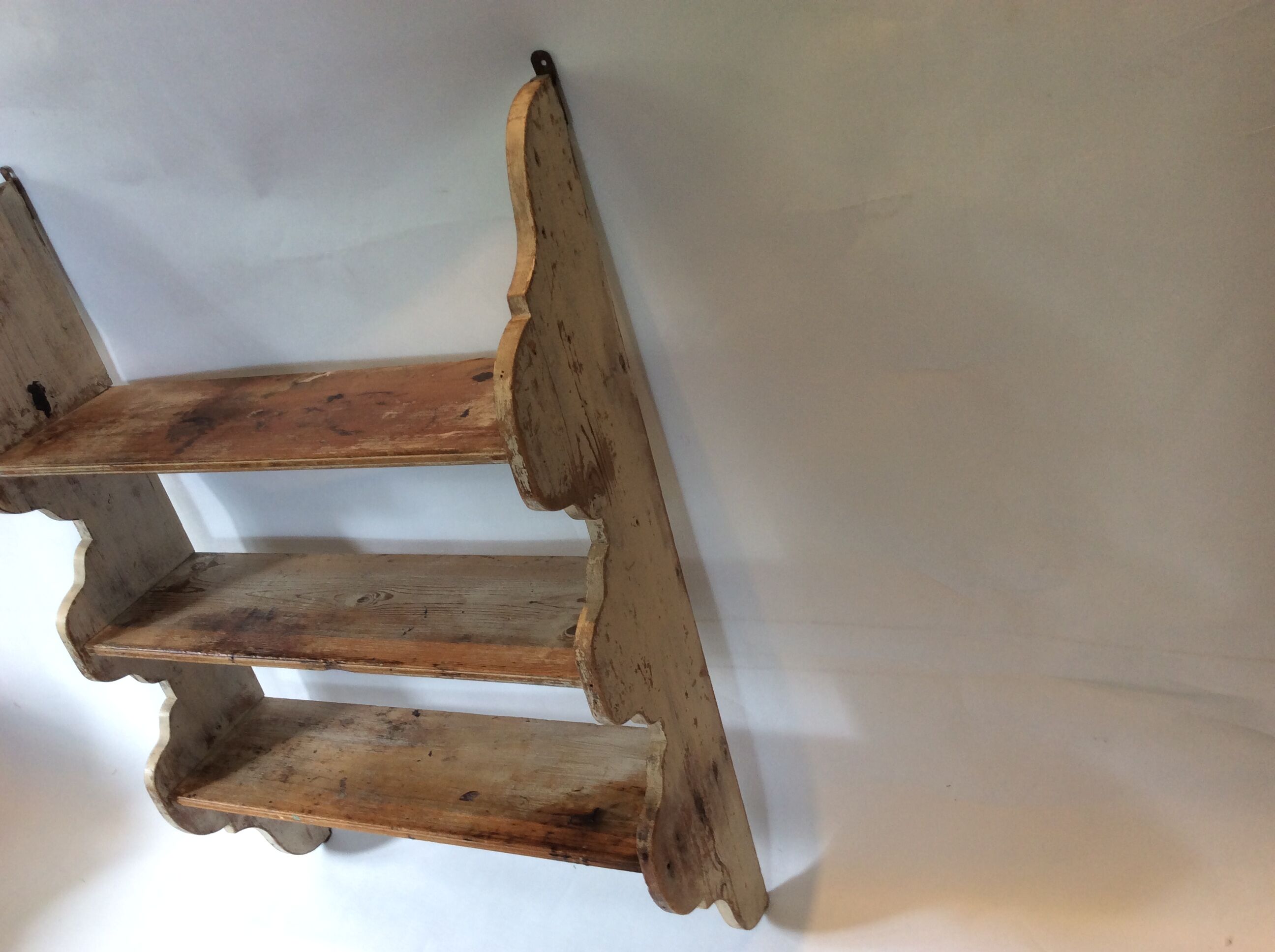 Patinated wooden shelf
