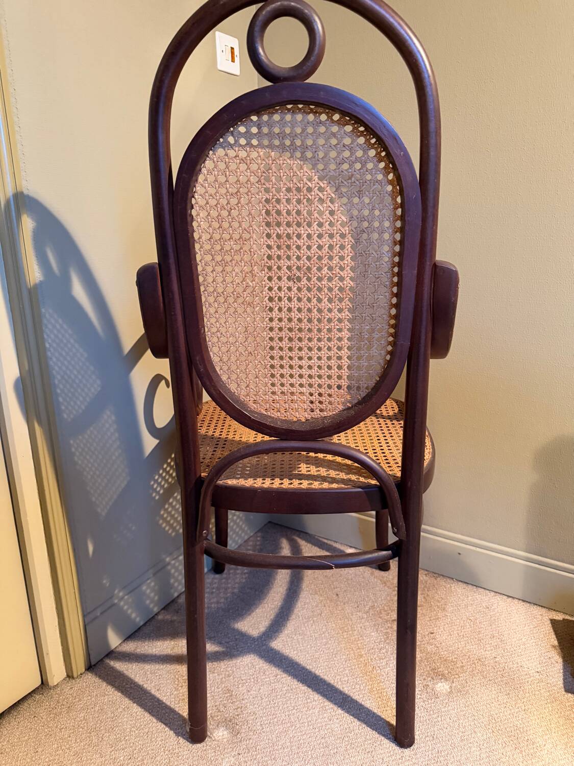 Fauteuil en rotin bois courbé cannage vers 1900