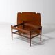 Vintage webbing coffee table in teak, 1960s
