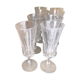 8 molded glass champagne flutes, 1970