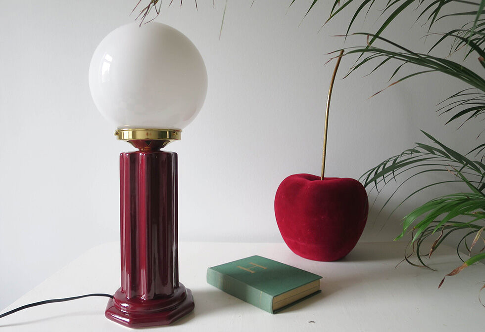 Lampe ceramique et opaline