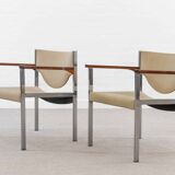 Pair club chairs, model 206 by lübke, 60s