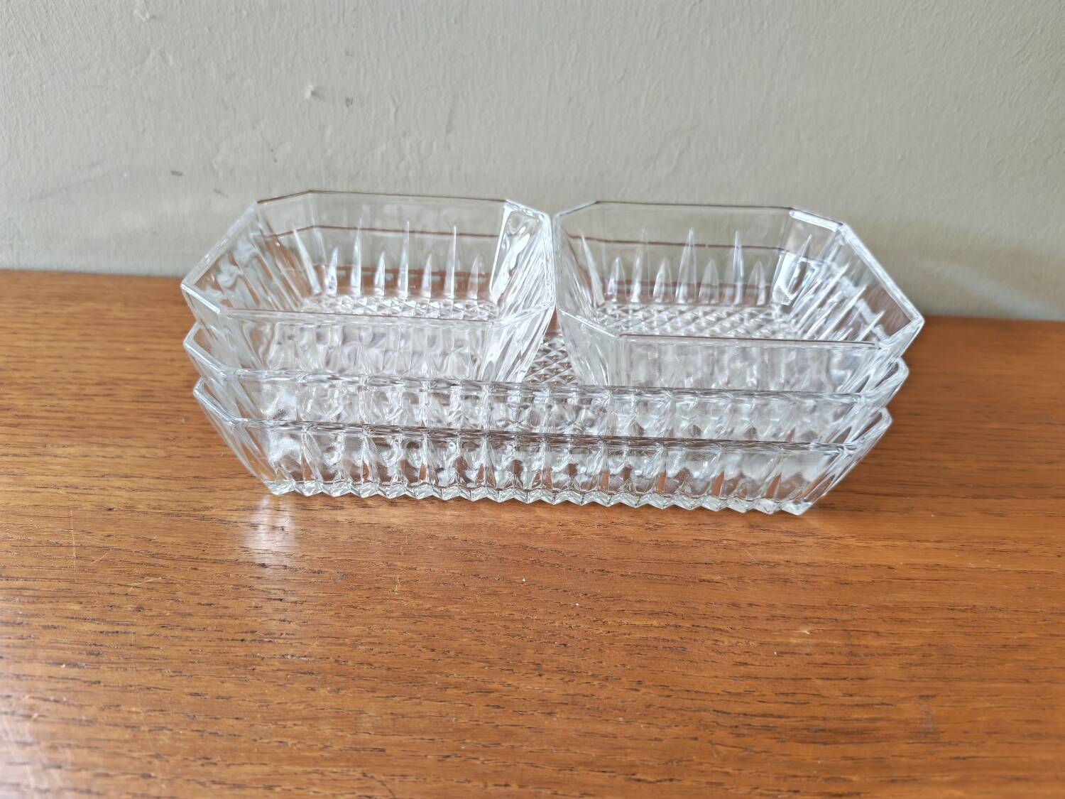 Ensemble de 4 raviers vintage en verre transparent