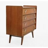 Vintage 1960s chest of drawers with compass feet