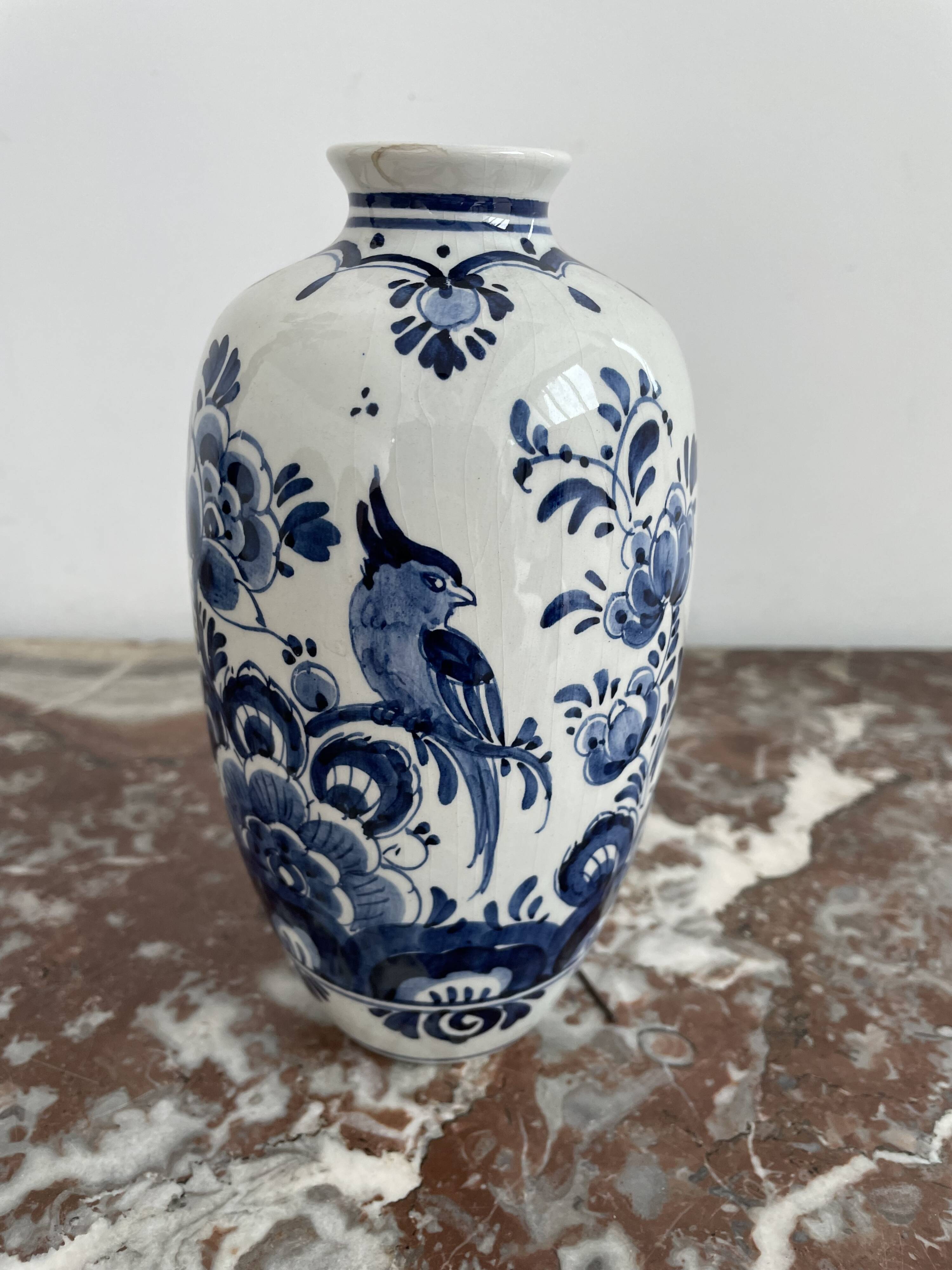 Vintage, ovoid vase, Delft
