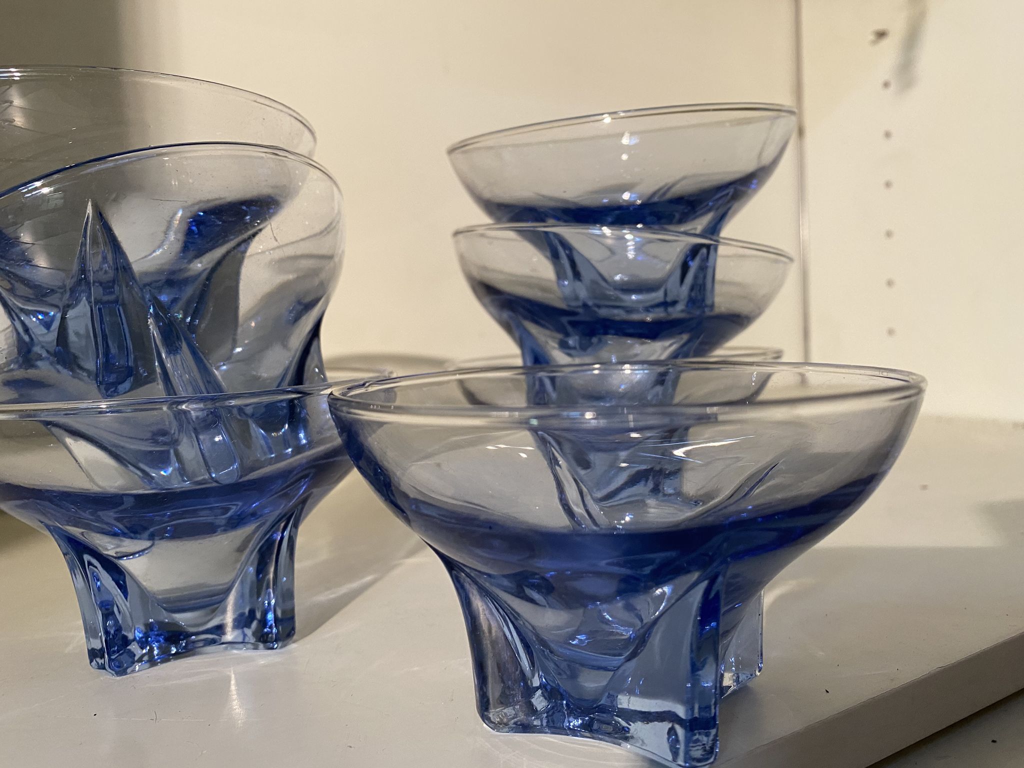 Blue glass cups