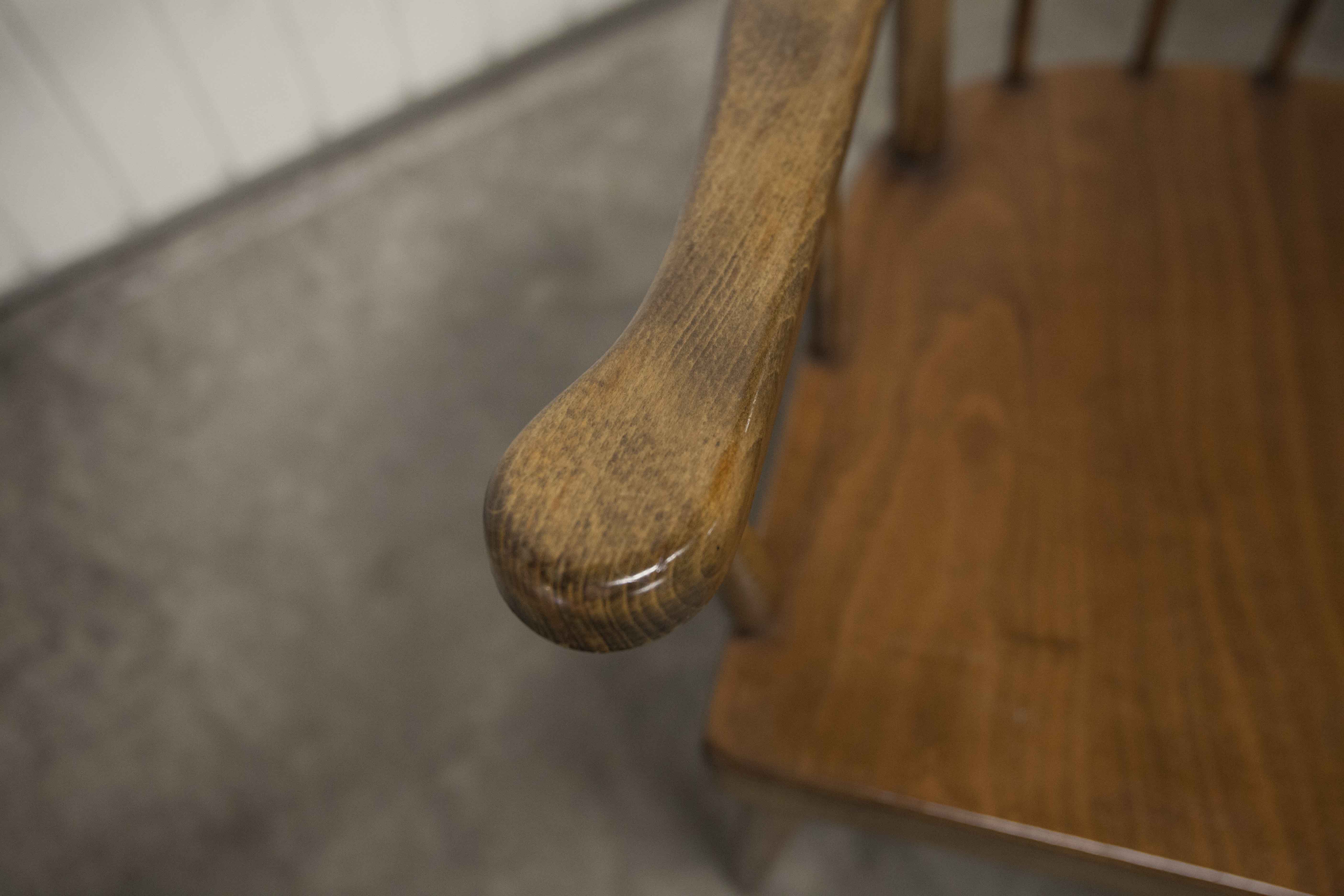 Fauteuil Baumann modèle éventail 1970 bois courbé