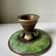 Scandinavian ART DECO candle holder in Bronze with verdigris patina