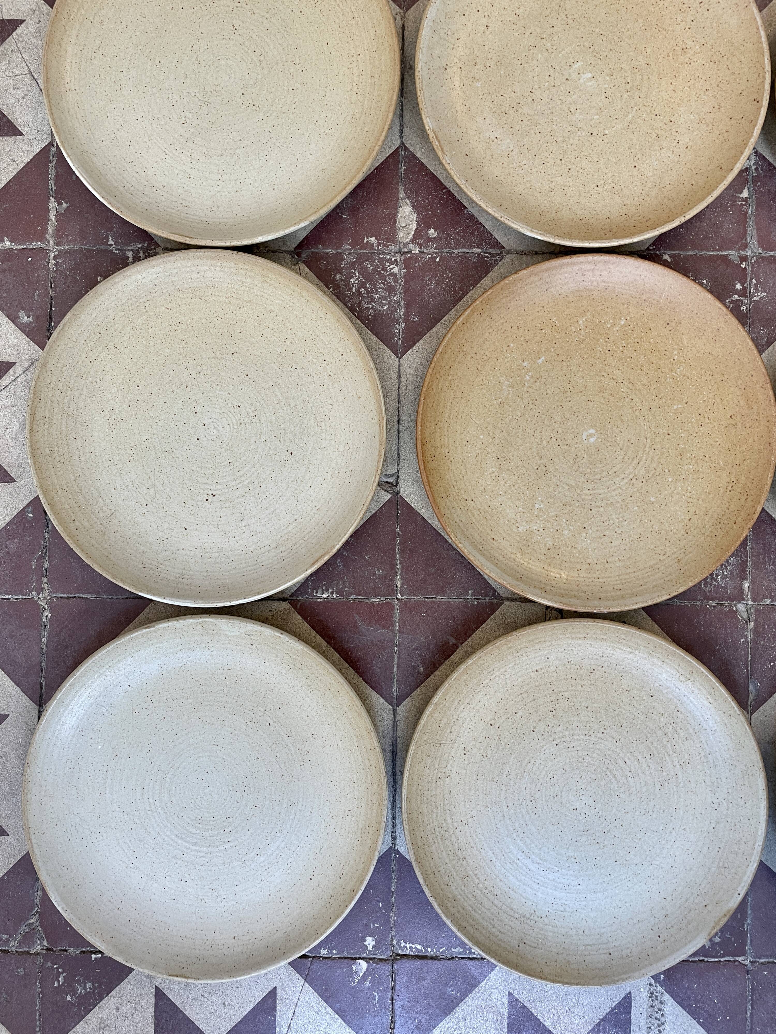 Set of 12 plates dessert gres