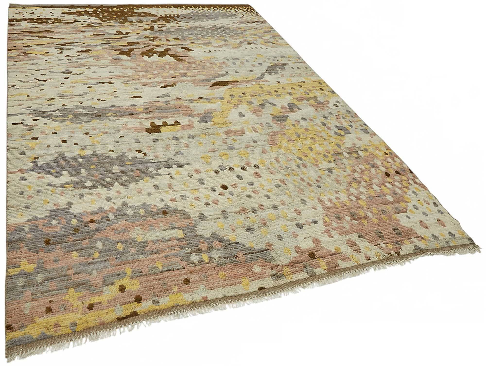 Handwoven Turkish Rustic 197 cm x 294 cm Multicolor Wool Carpet