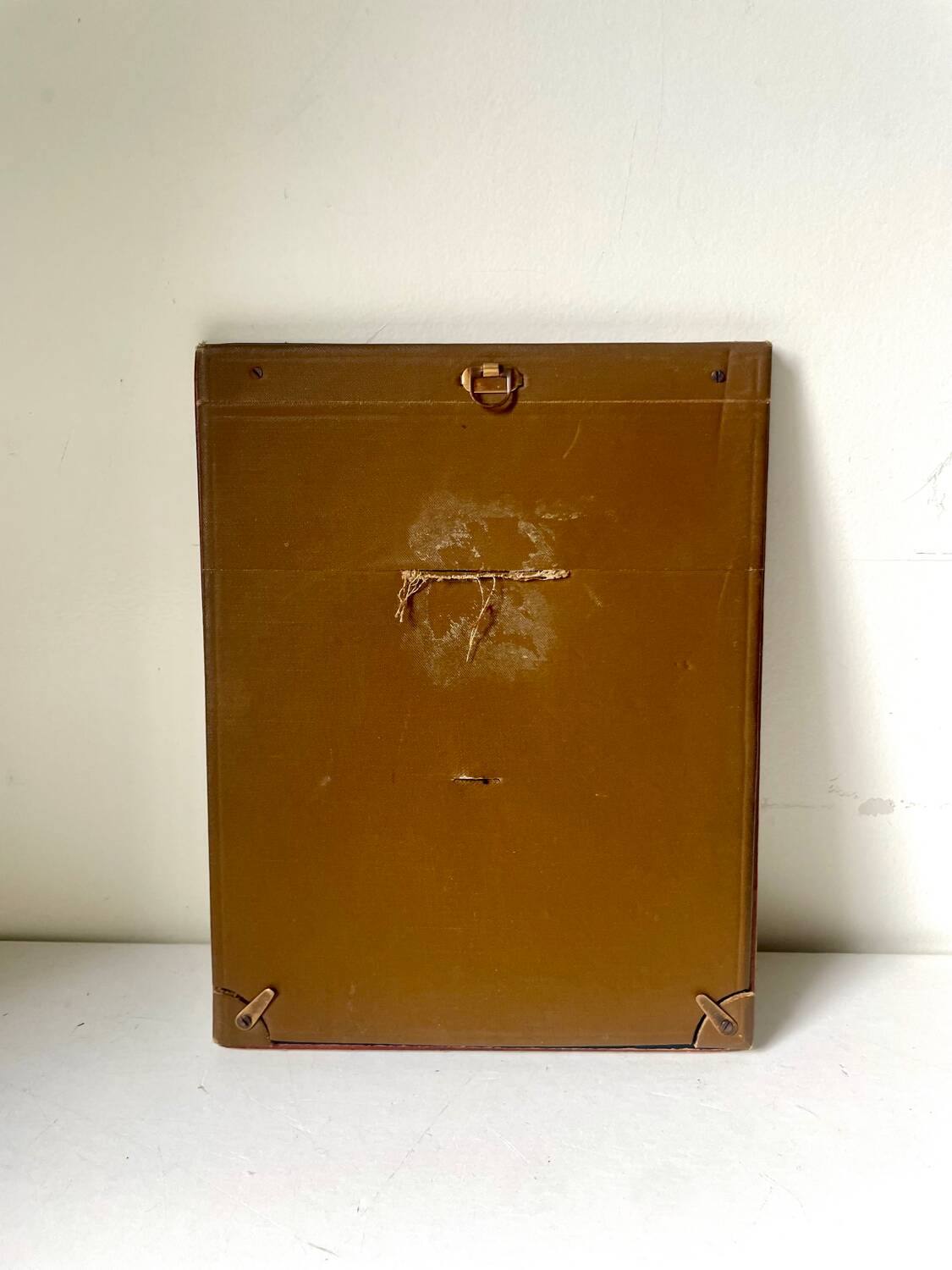 Antique leather with gilding frame measurements 18 cm x 14 cm