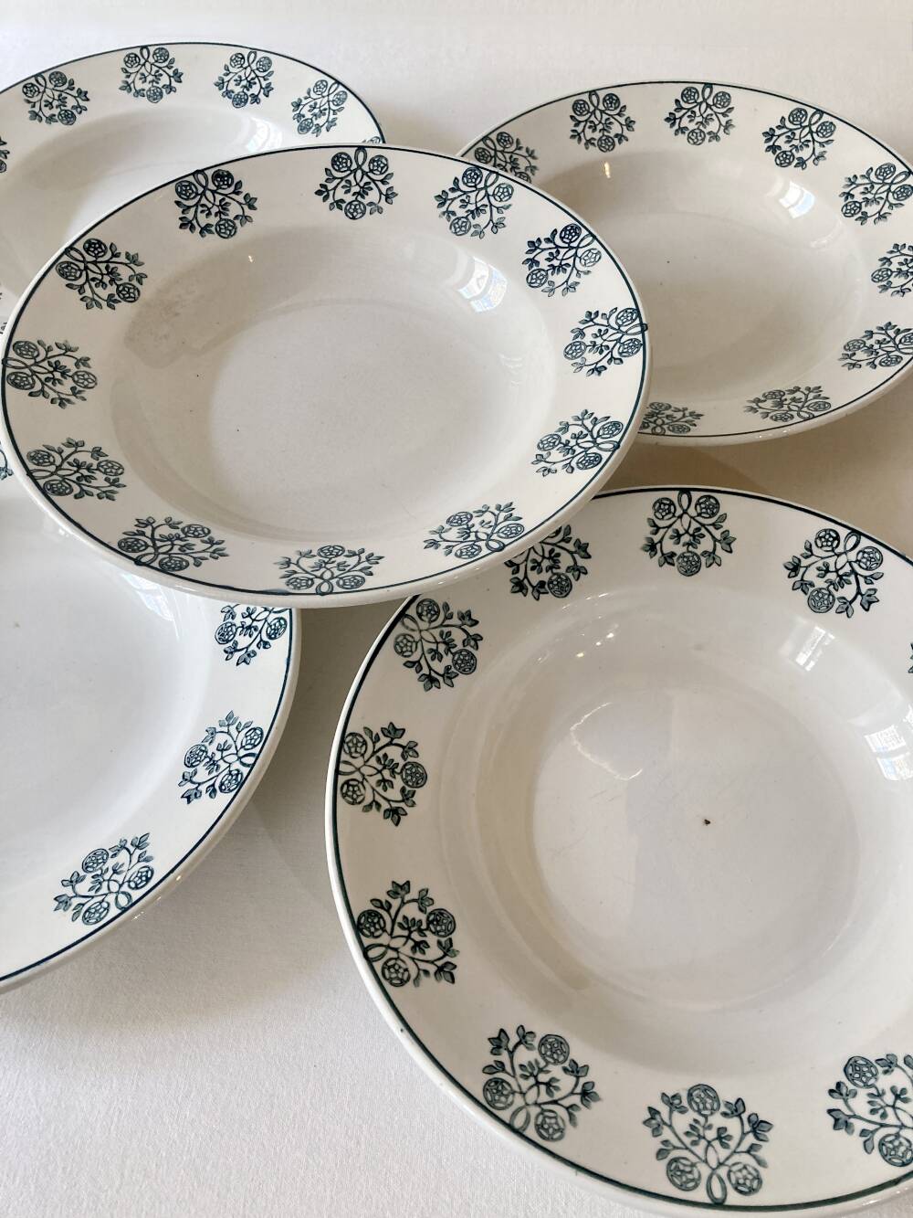 5 deep plates, Sarreguemines, René model
