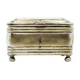 Plated brass sugar bowl from Henneberg Brothers, Warsaw, Poland, 19th century
