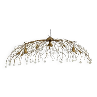 Contemporary Oval Gold Boughs and Cristals Chandelier
