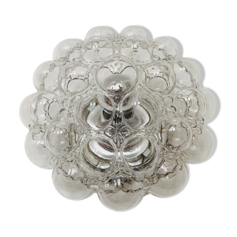 Bubble glass wall lamp or flush light by Helena Tynell for Glashütte Limburg