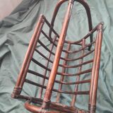 Dark rattan magazine rack