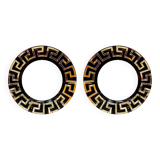 Pair of decorative round mirrors Ø 100cm