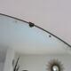 Beveled wall mirror, oval, on wood, with chain Art Deco years 30 40