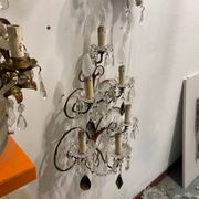 Florentine Tole Crystal Sconces Set of 2 1950’s