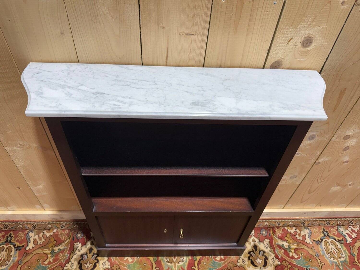 Low library - Bibus - Mahogany console with marble top