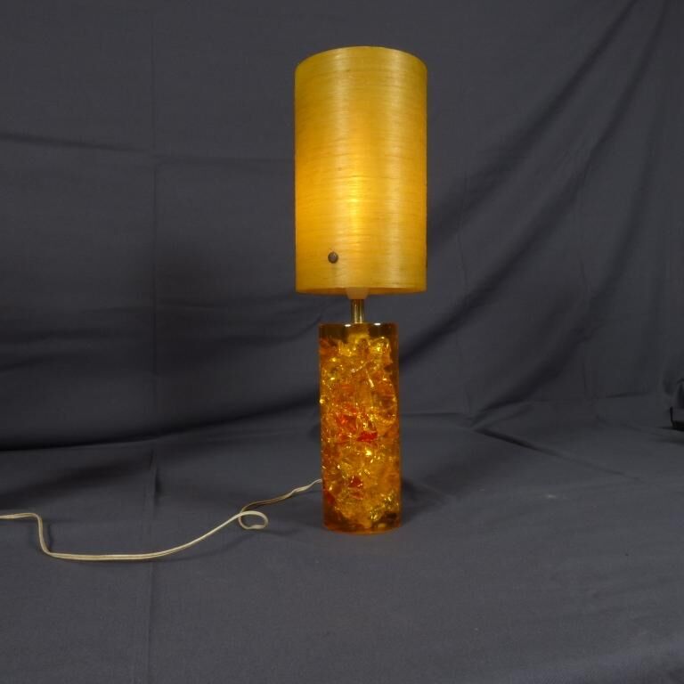 Pair of Prova fractal resin lamps, 1960
