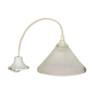 Perforated white metal hanging lamp