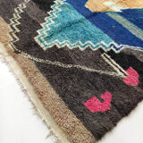 Moroccan Berber carpet boujaad brown with colorful patterns 299x193cm