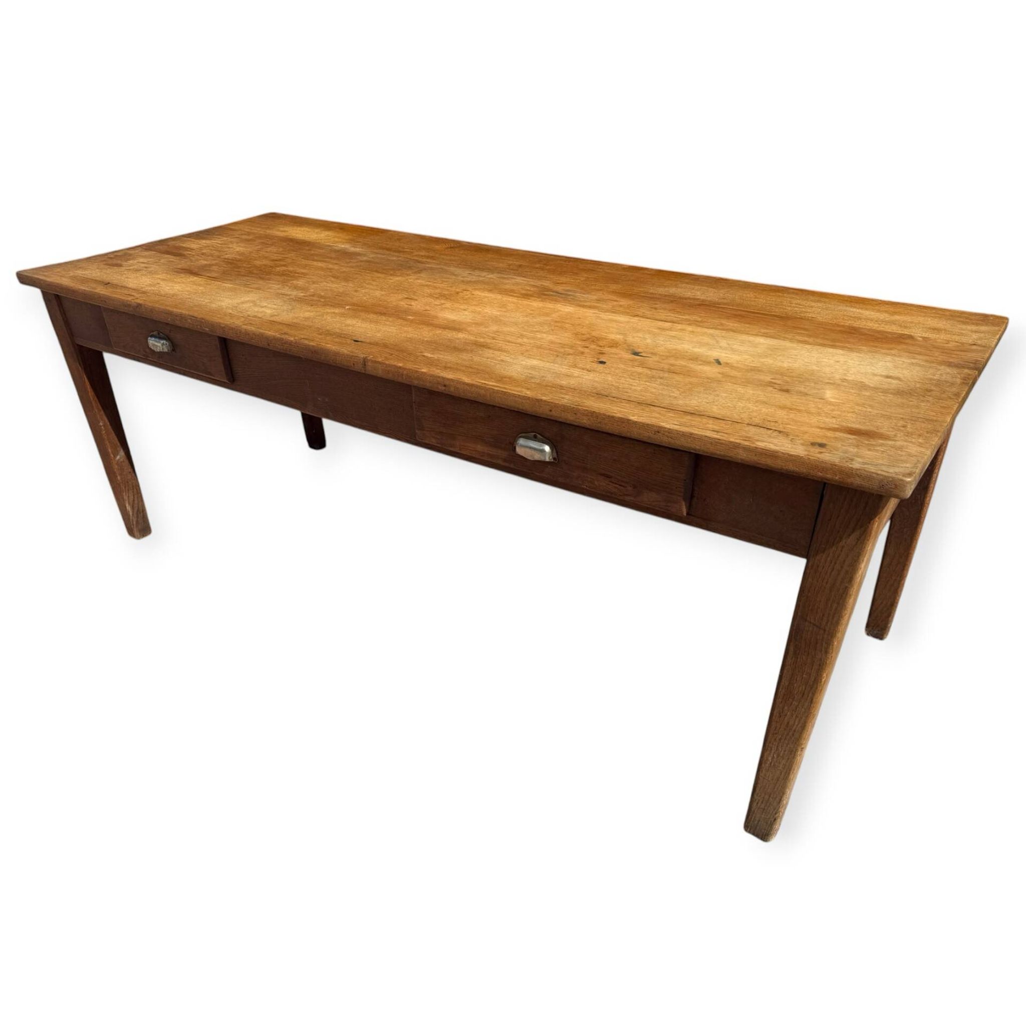 Table de ferme en Chêne 1900 France 2 tiroirs