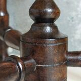 Vintage turned solid wood tripod stool