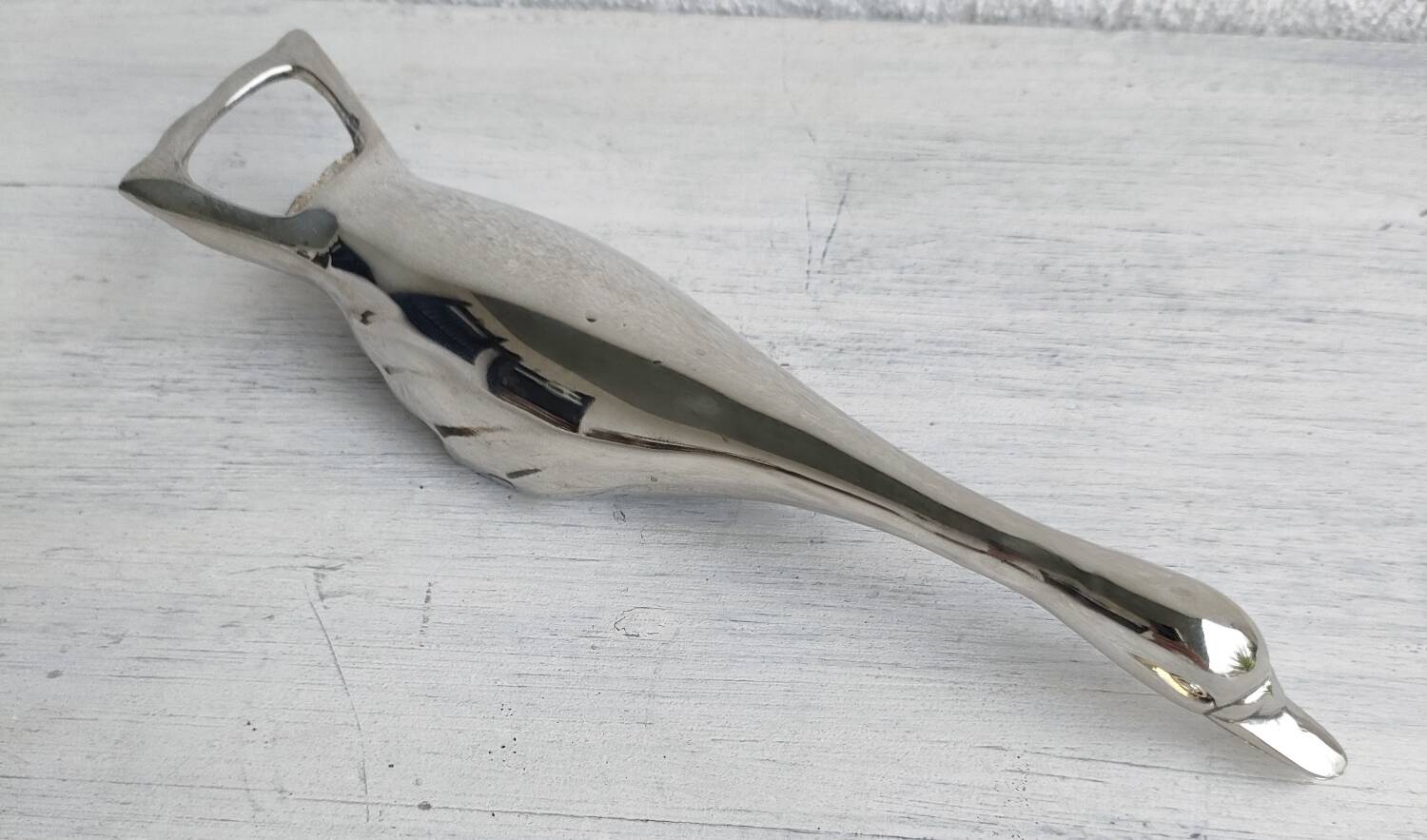 Décapsuleur cygne métal argenté