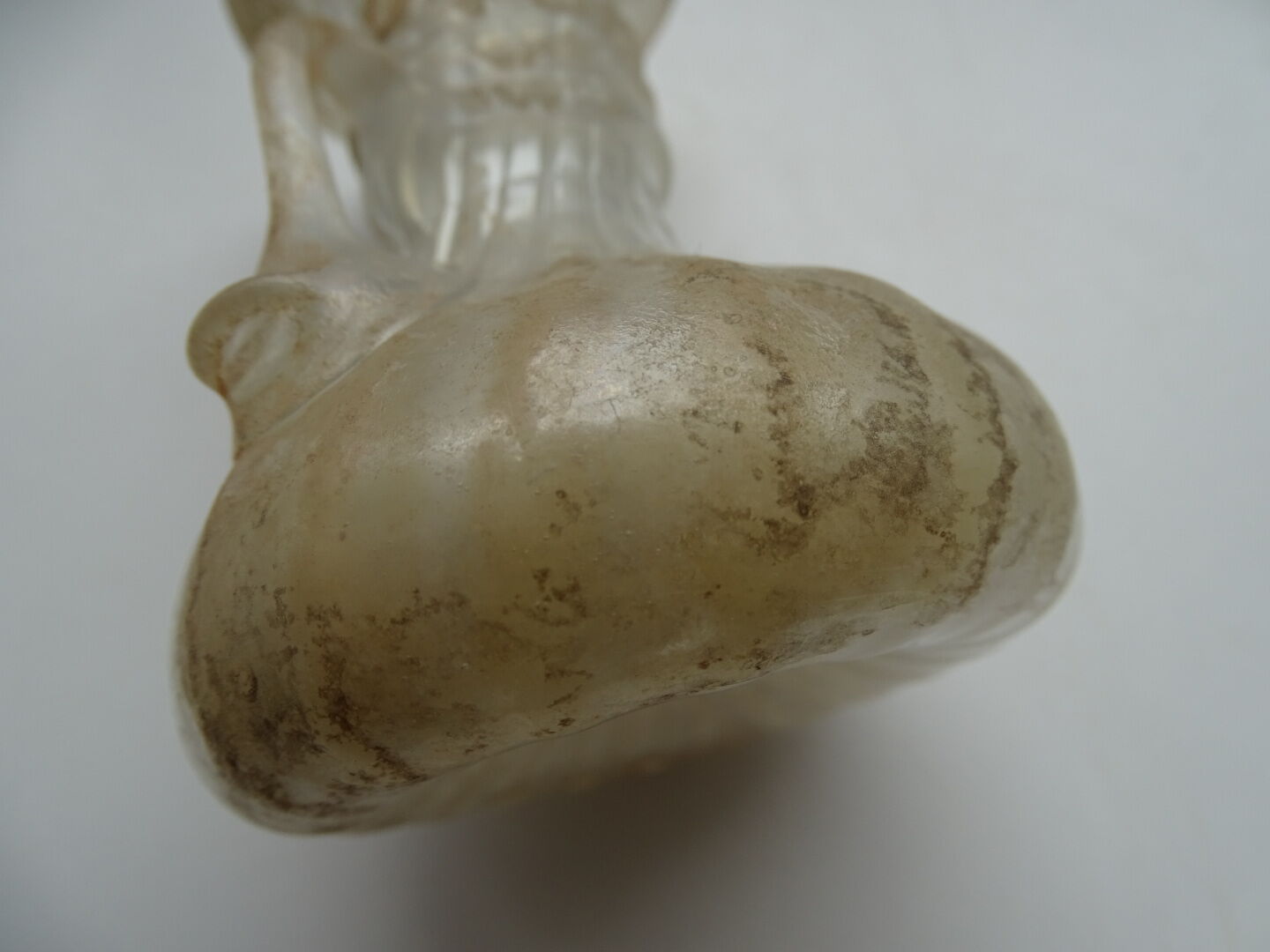 Vase with miniature handle Scavo Seguso Vetri d'Arte iridescent glass Murano 1950