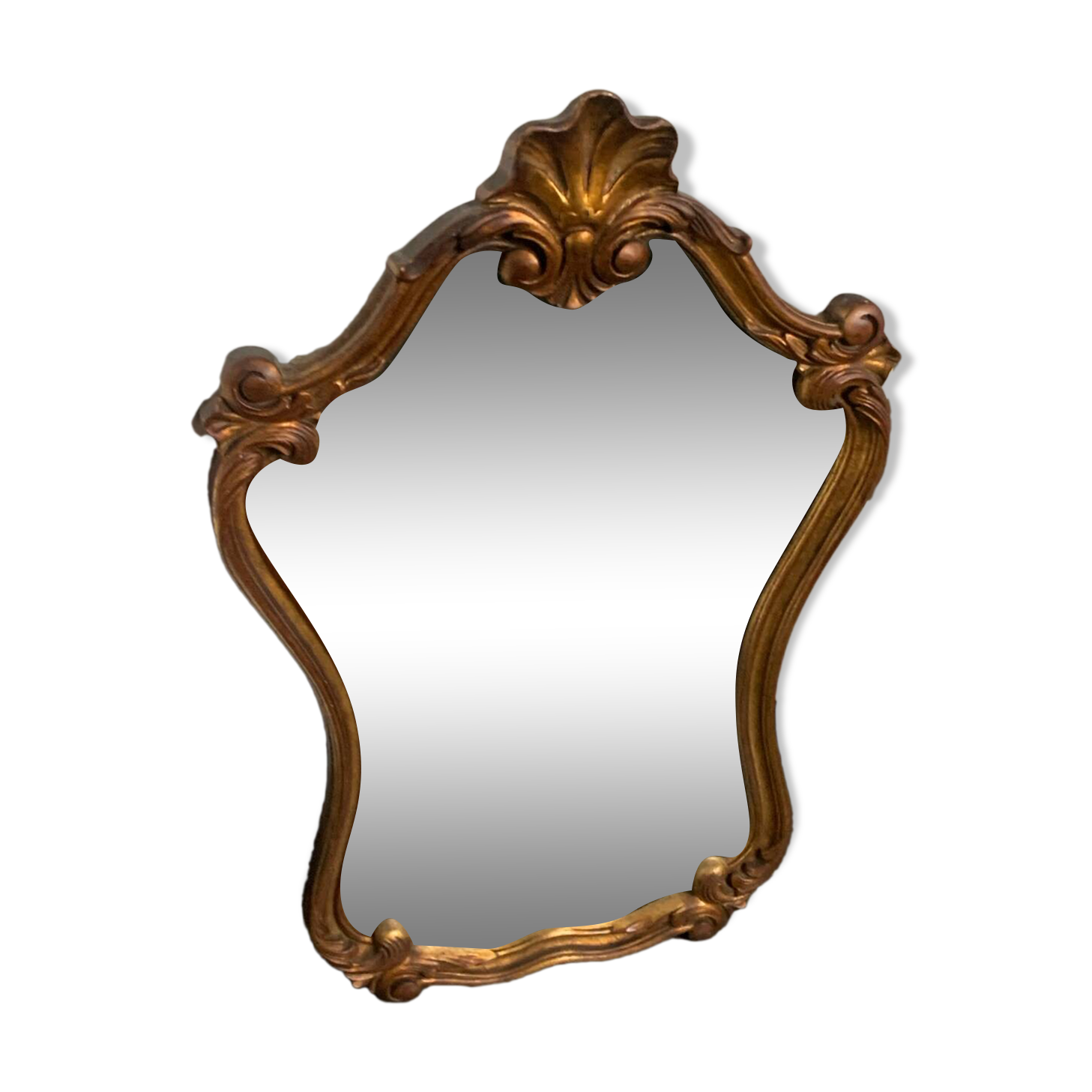Baroque mirror in gilded wood from the 50s