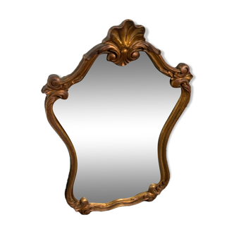 Miroir baroque en bois doré annees 50