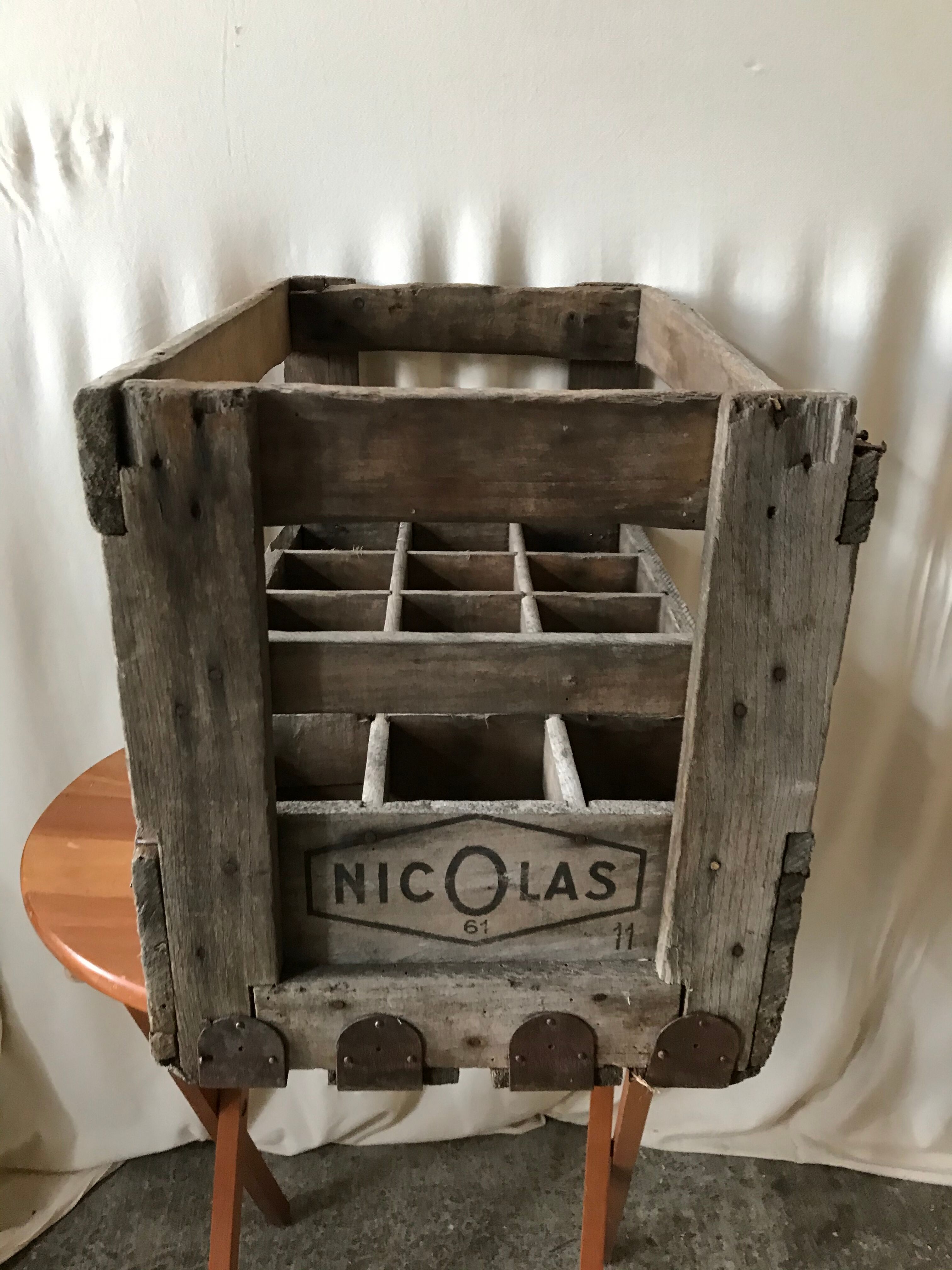 Former caisse casier box bottle holder nicolas 58 deco 15 vintage locations