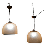 Pair of Lamperti vintage chandeliers in fiberglass and brass
