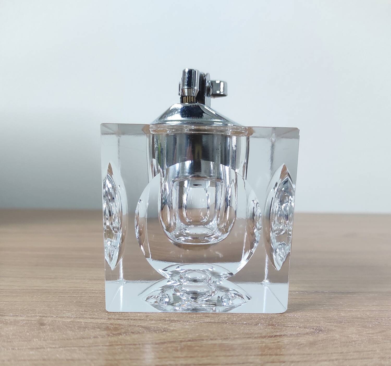 70s glass cube table lighter