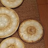 6 oyster shell plates and Chantilly porcelain serving platter