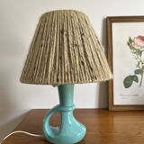 1950s ceramic and wool lamp made in France