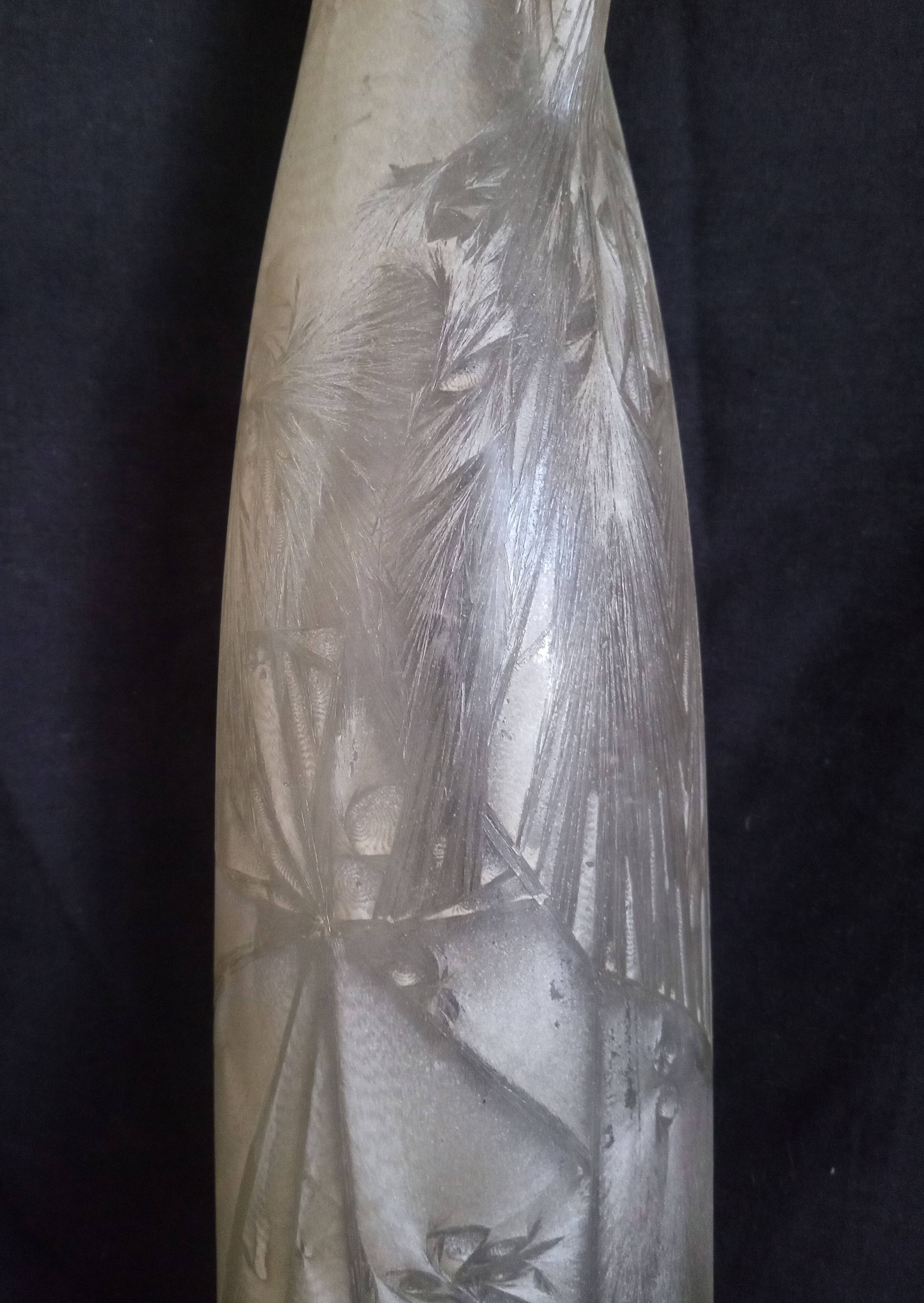 Kevin Stal (Son of Eric Saint Val) - Frosted glass bottle vase, h-48 cm.