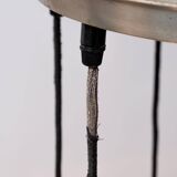 Chandelier 6 lights glass metal 1970s vintage modernism