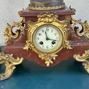 Napoleon III fireplace garniture in marble & regulus signed Auguste Moreau.