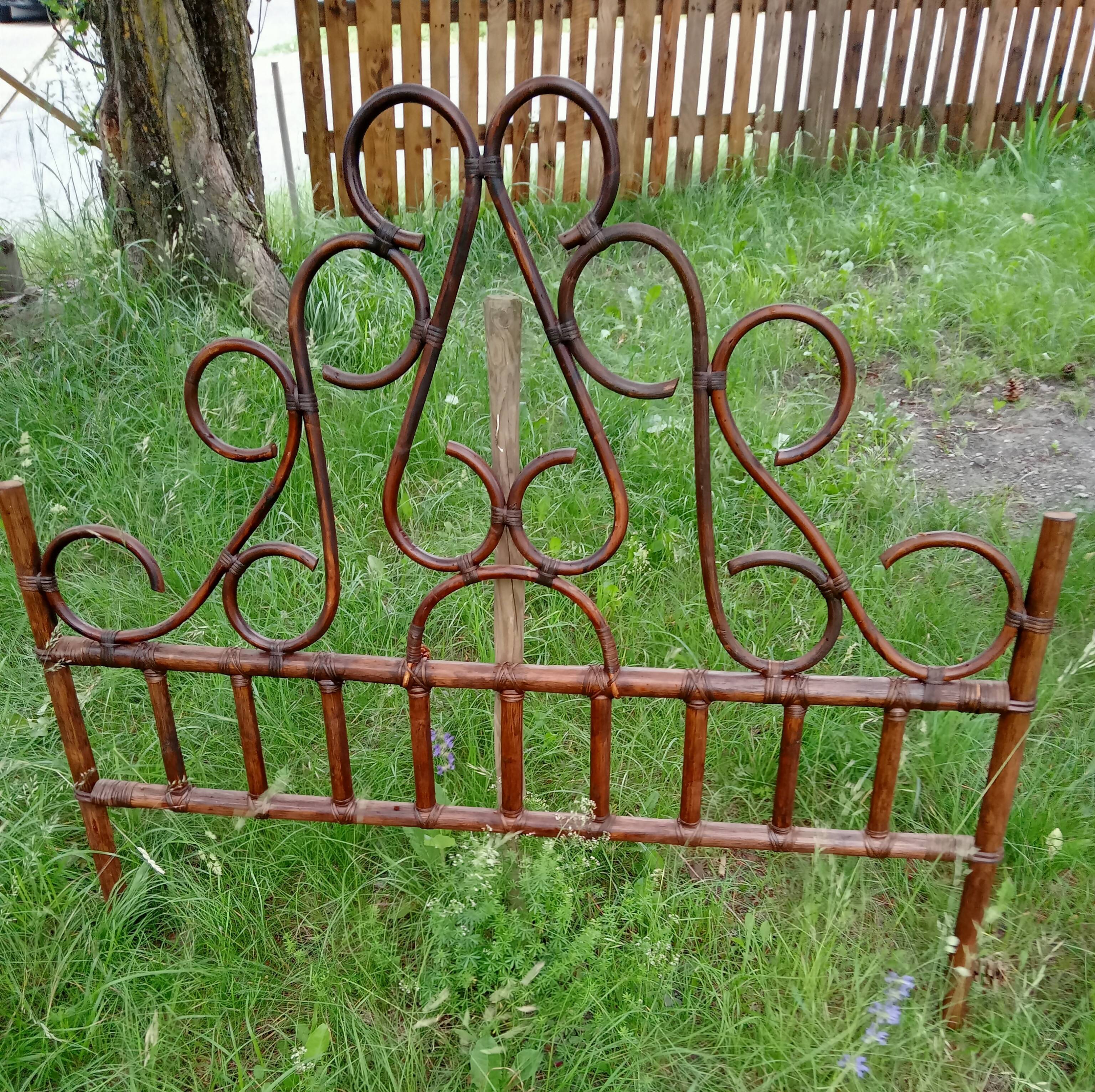 Curved wooden headboard