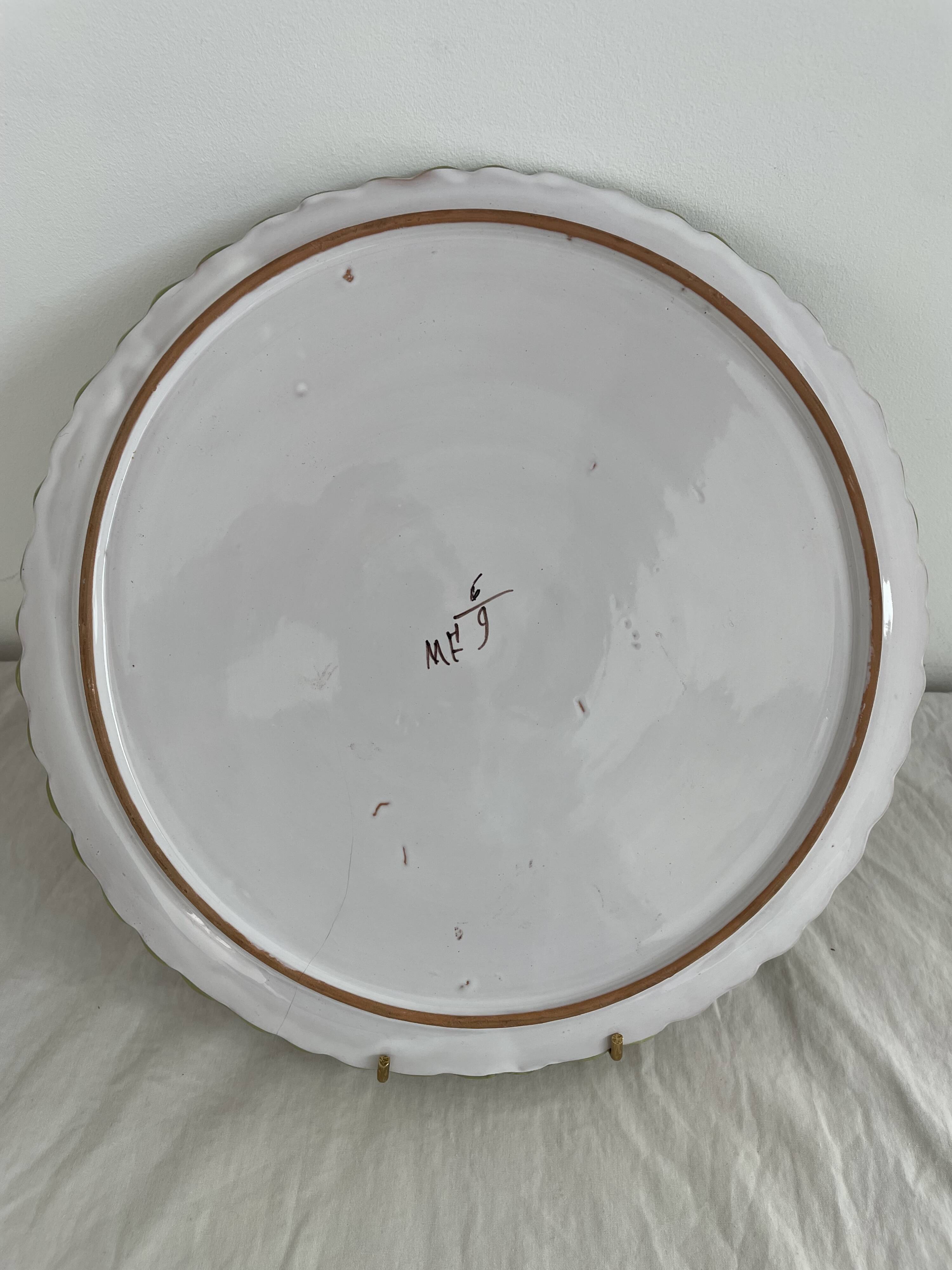 Dessert service, earthenware, Martres-Tolosane, signed Matet France