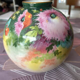Hand-painted ball vase signed F.Poujol Limoges