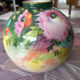 Vase boule peint à la main signe F.Poujol Limoges