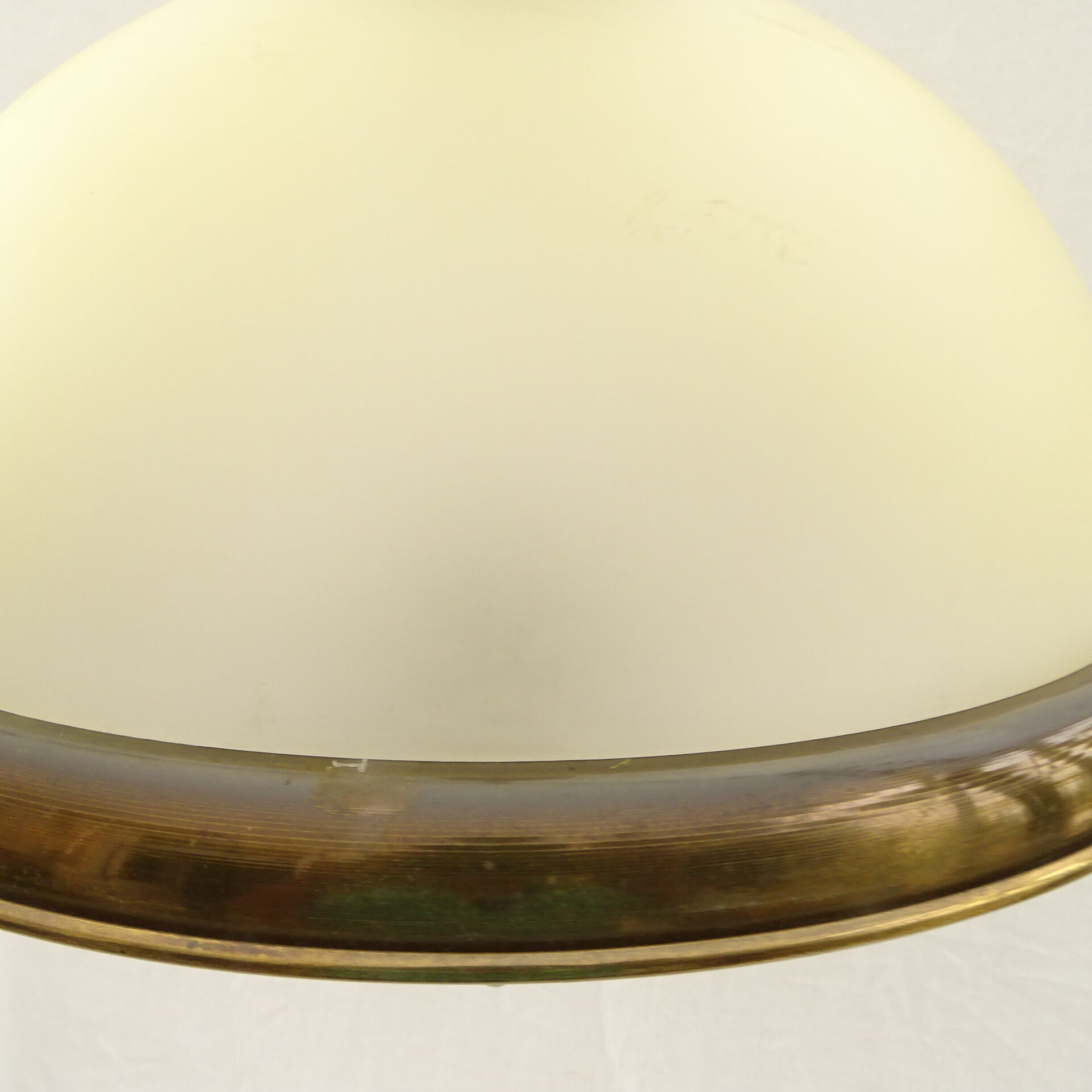 Suspension in opaque glass and solid brass