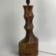 Large brutalist table lamp with rattan shade, Dutch ca 1960s ( 76 cm )