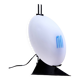 Postmodern Rhombus Shaped Table Lamp with Abstract Blue Stripes on Frosted Murano Glass