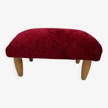 Velvet pouf footstool